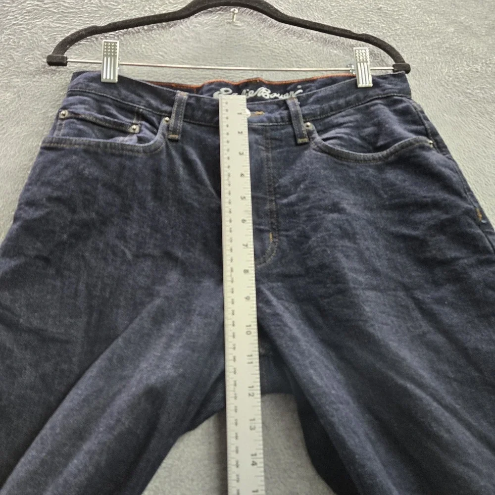 Eddie Bauer Men Jeans 30X32 Dark Blue Denim Buffalo Plaid Lined Flannel‎ 31